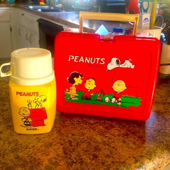 Vintage 🥜 1985 Peanuts Thermos Lunchbox Set - Picture 1 of 6